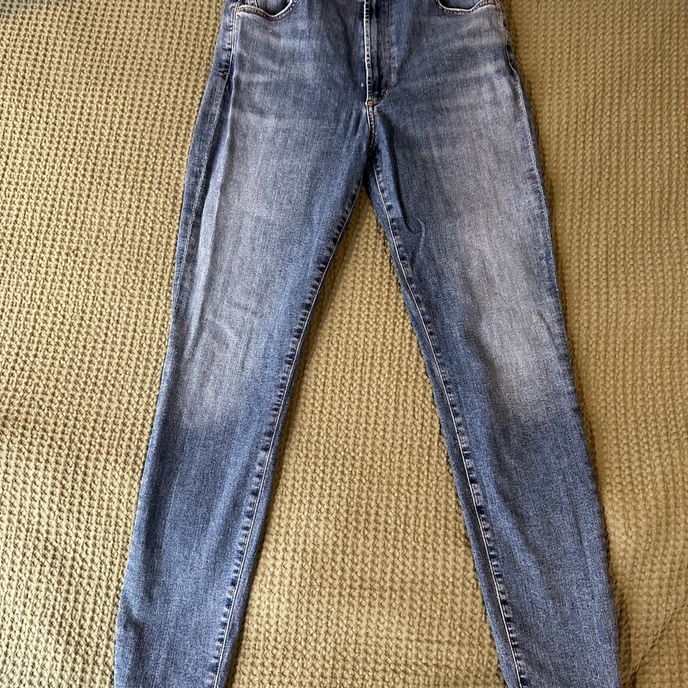 Citizens Of Humanity Blue Jeans with Tan Leather Patch